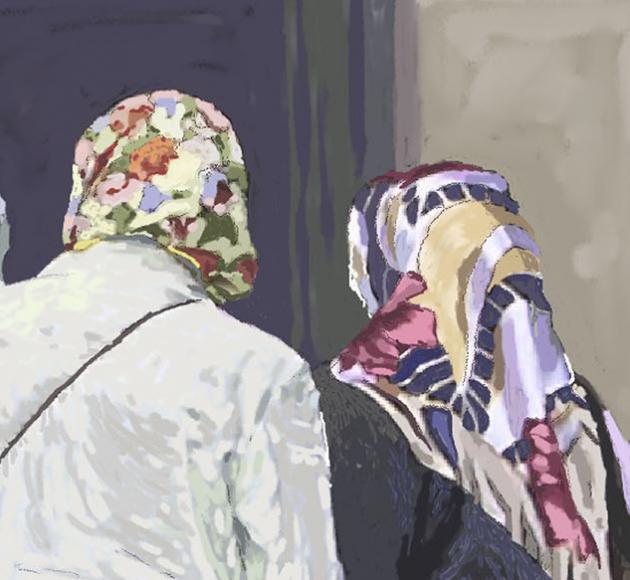 TURKISH WOMEN WEARING HEAD SCARVES     P-50(2010) 2