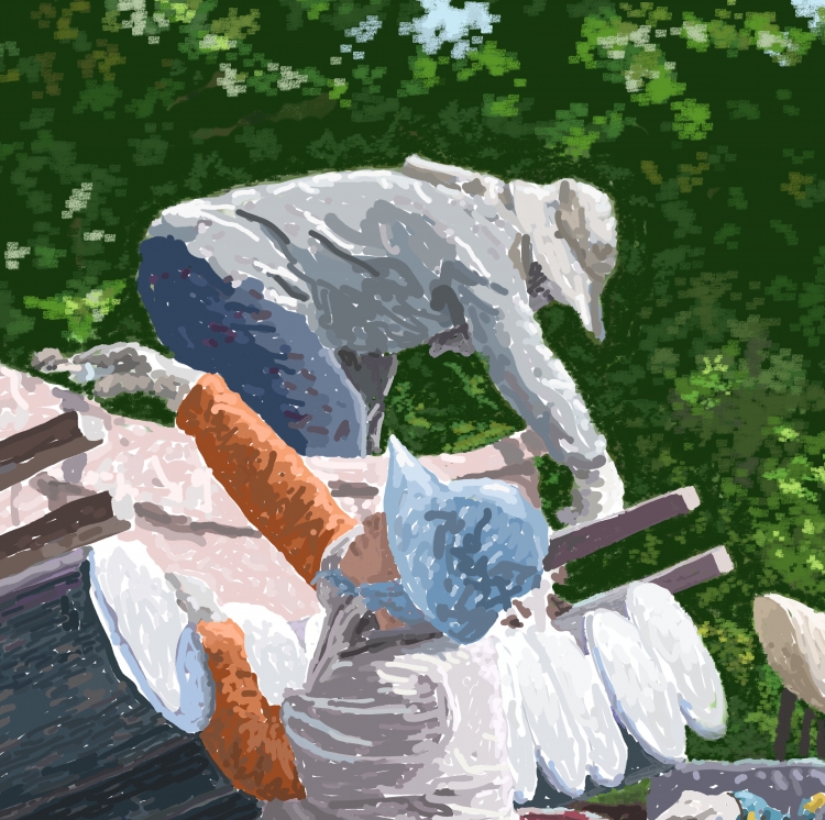 PAINTING THE BOAT    P-126(2013) 2