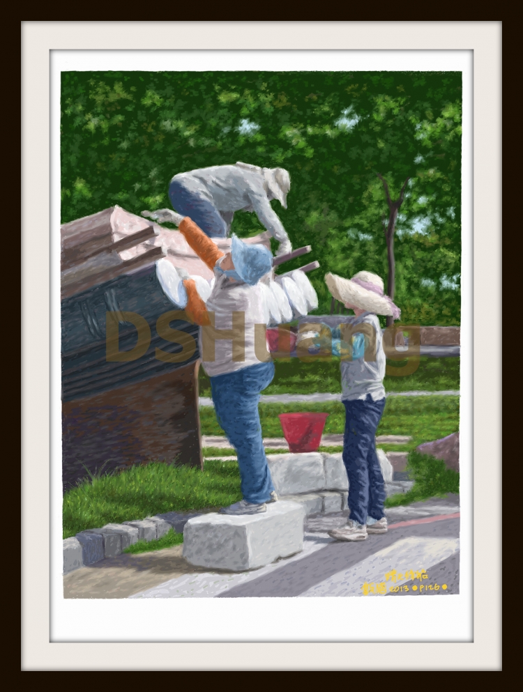 PAINTING THE BOAT    P-126(2013) 1