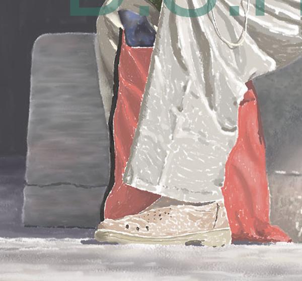 THE TURKISH ELDER DOING CAP KNITTING  P-51(2011)